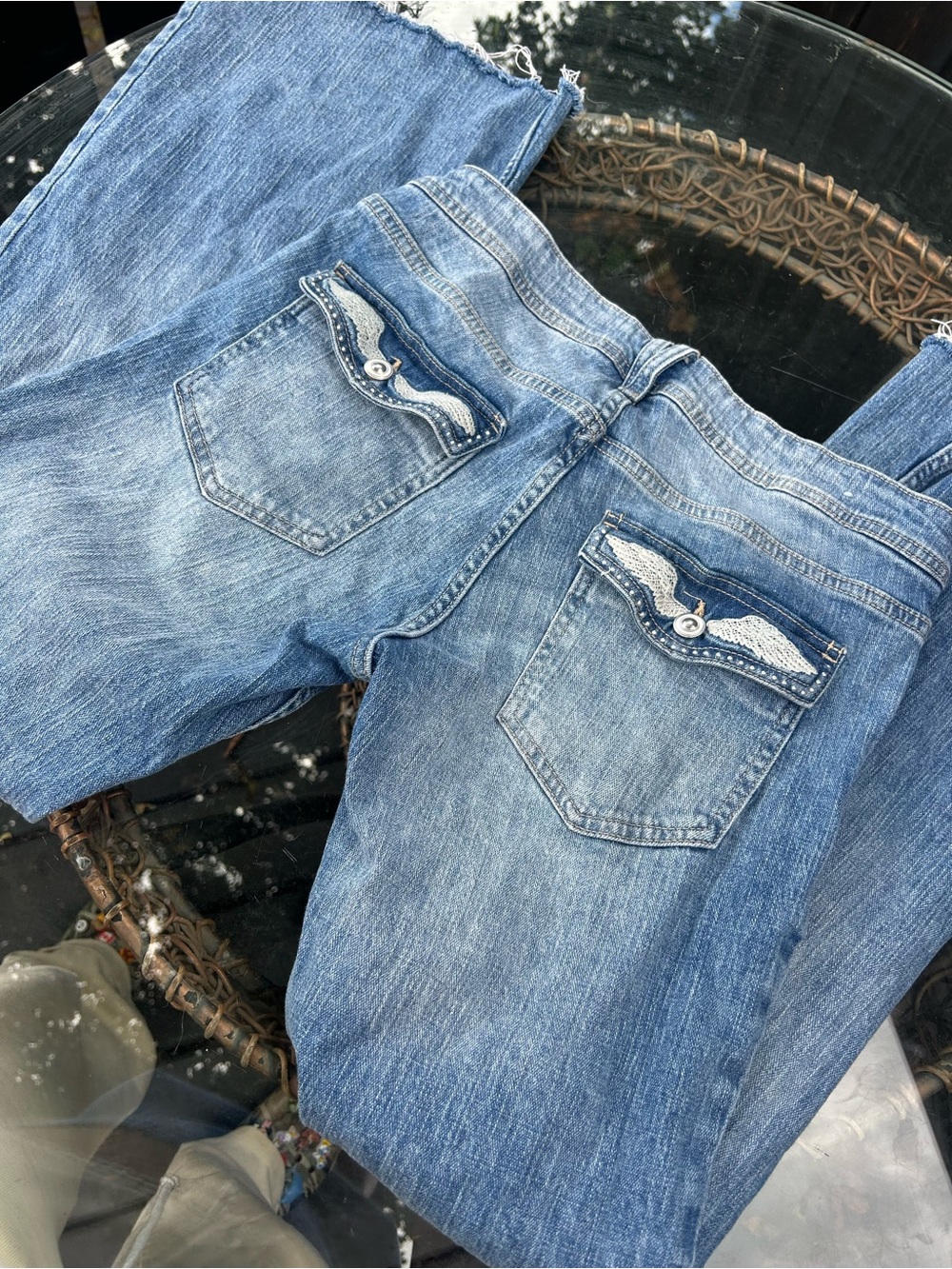 Bershka angel wing jeans low waisted